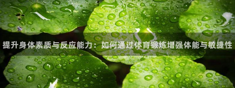 杏宇体育平台注册：提升身体素质与反应能力：如何通过体育锻炼增强体能与敏捷性
